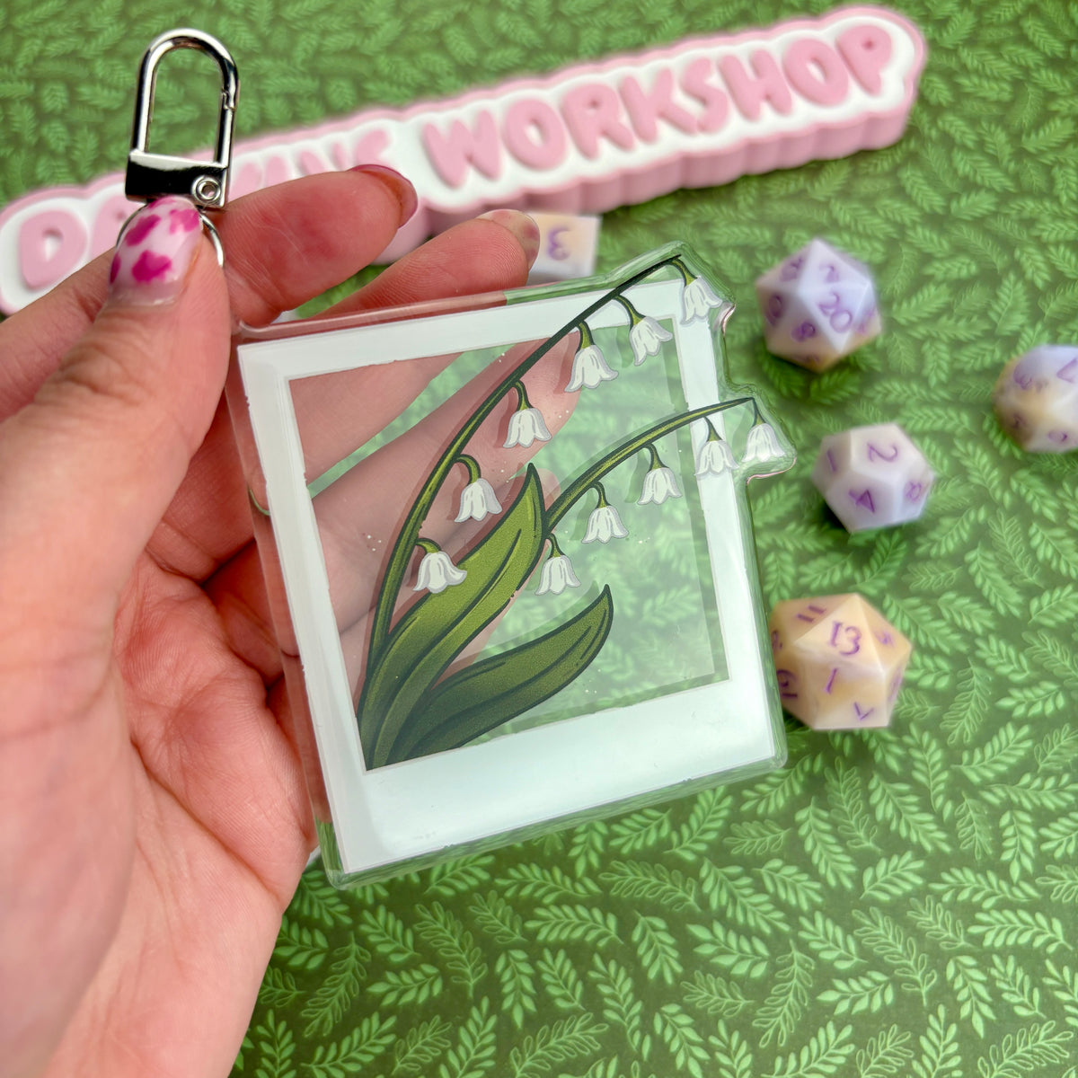 Lily of the Valley Polaroid Acrylic Keychain