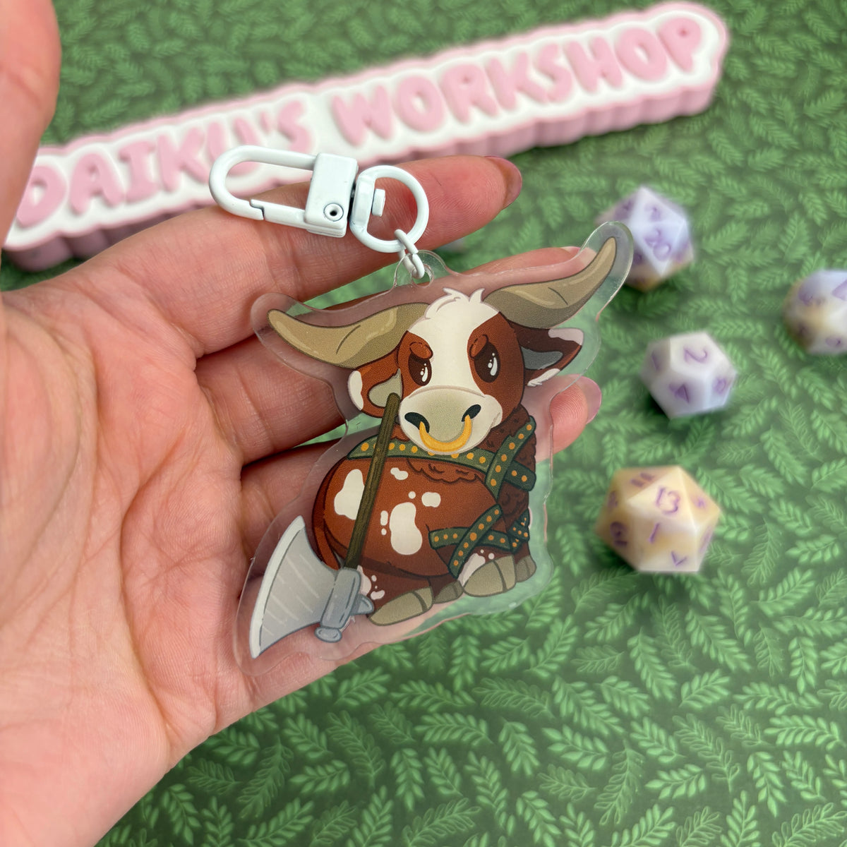 Barbarian DnD Cow Keychain