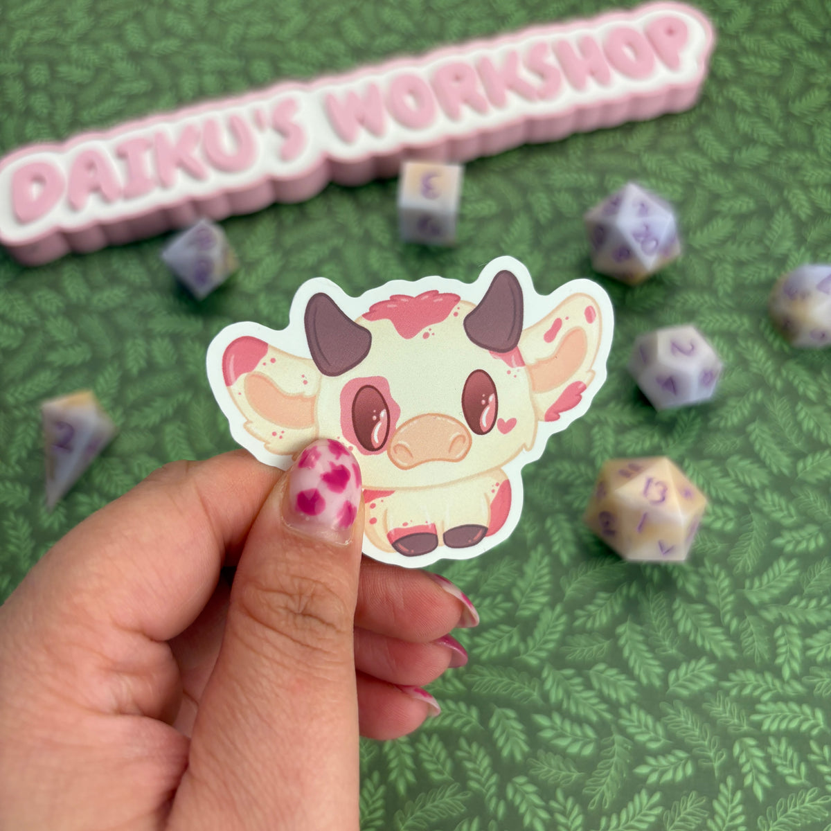 Pink Cow Matte Vinyl Sticker