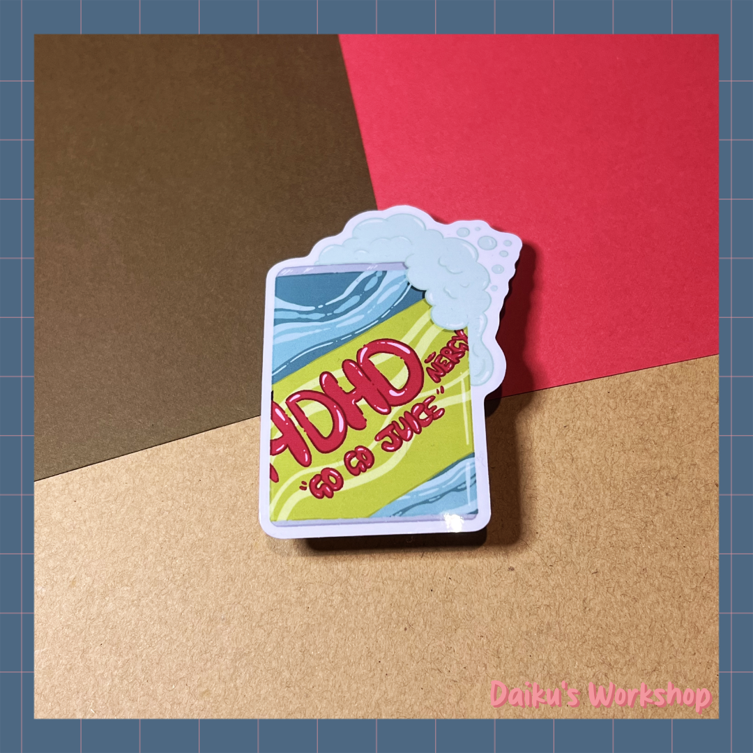 ADHD Drink "Go Go Juice" Glossy Vinyl Sticker