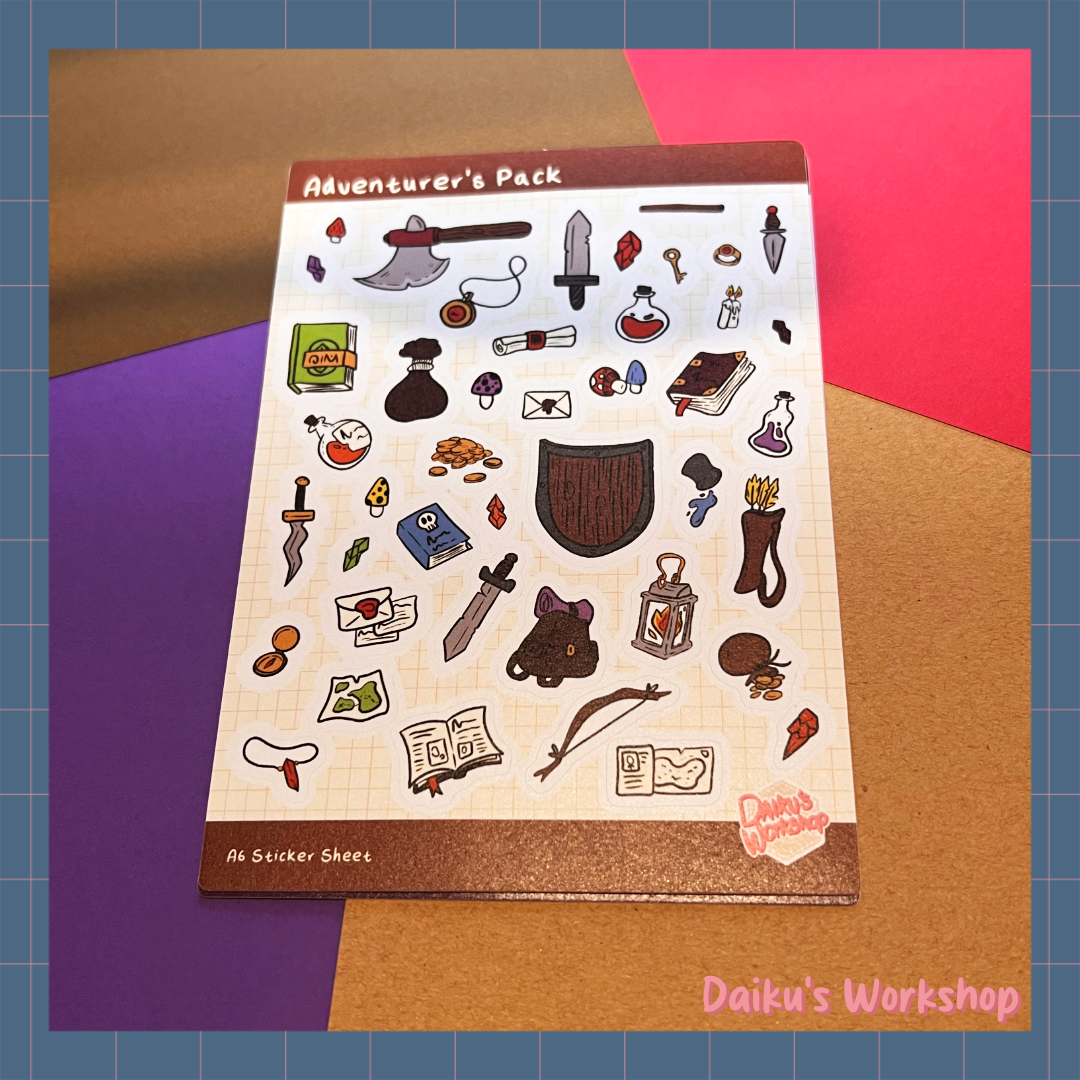 Adventure Pack A6 Washi Tape Sticker Sheet