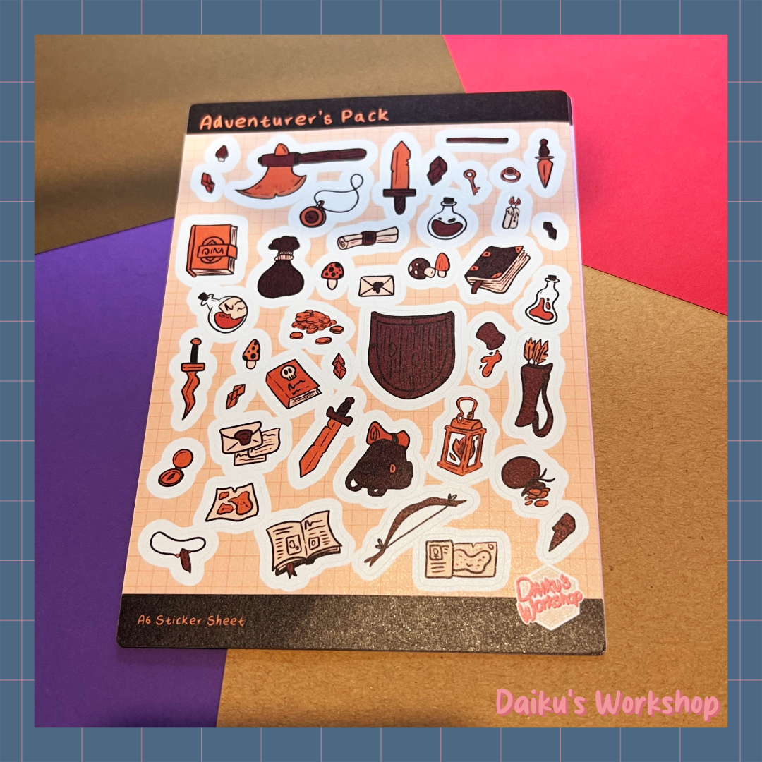 Adventure Pack A6 Washi Tape Sticker Sheet