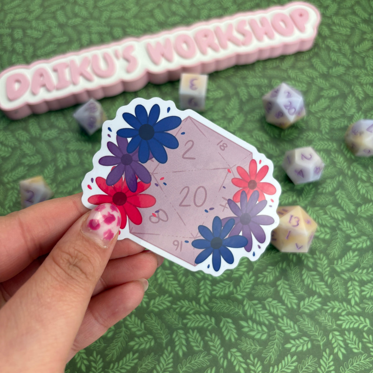 Bisexual Pride d20 Glossy Vinyl Sticker