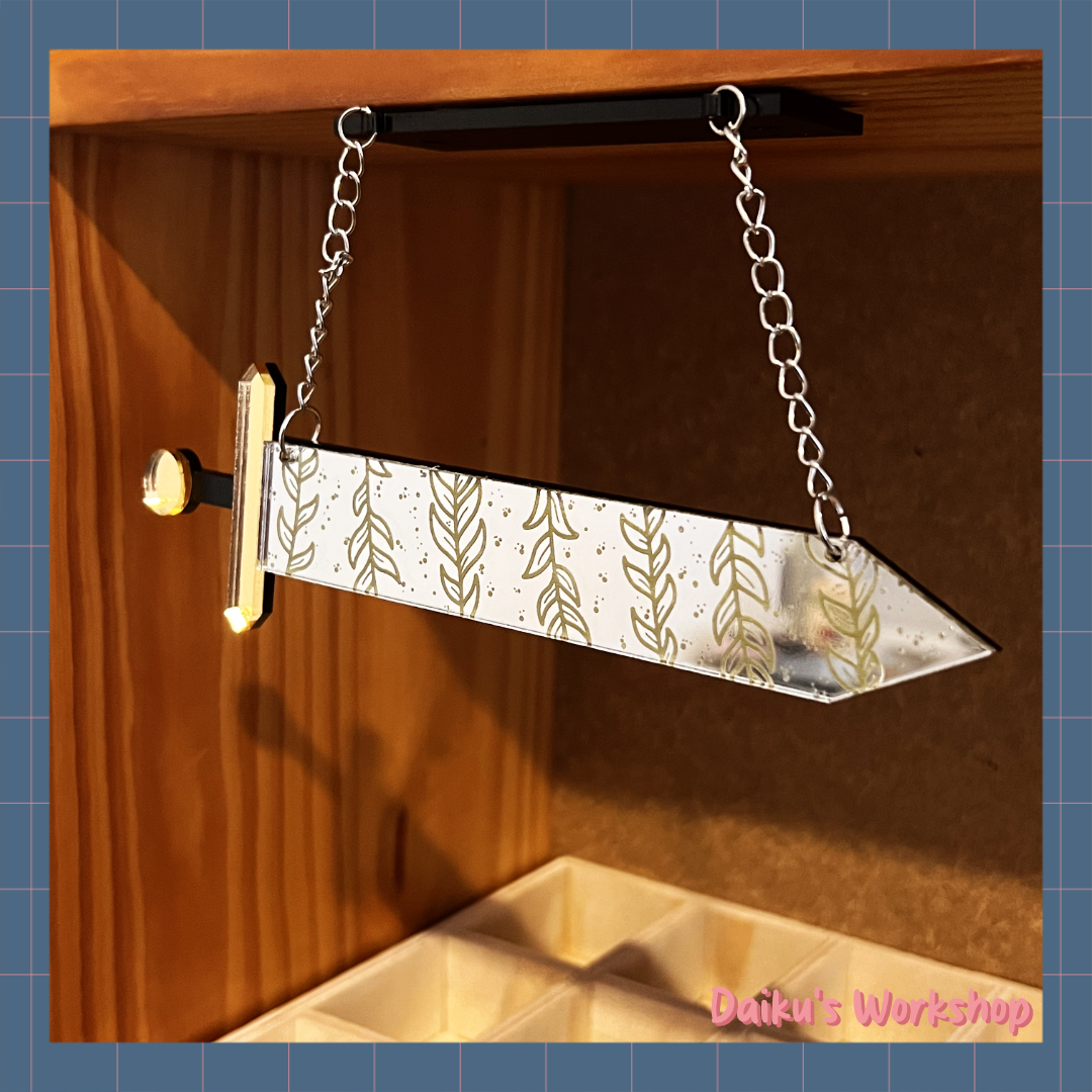 Mirror Sword Acrylic Hanging Sign