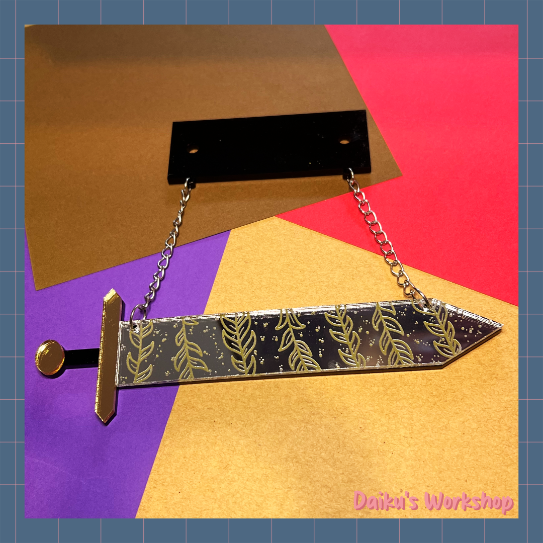 Mirror Sword Acrylic Hanging Sign
