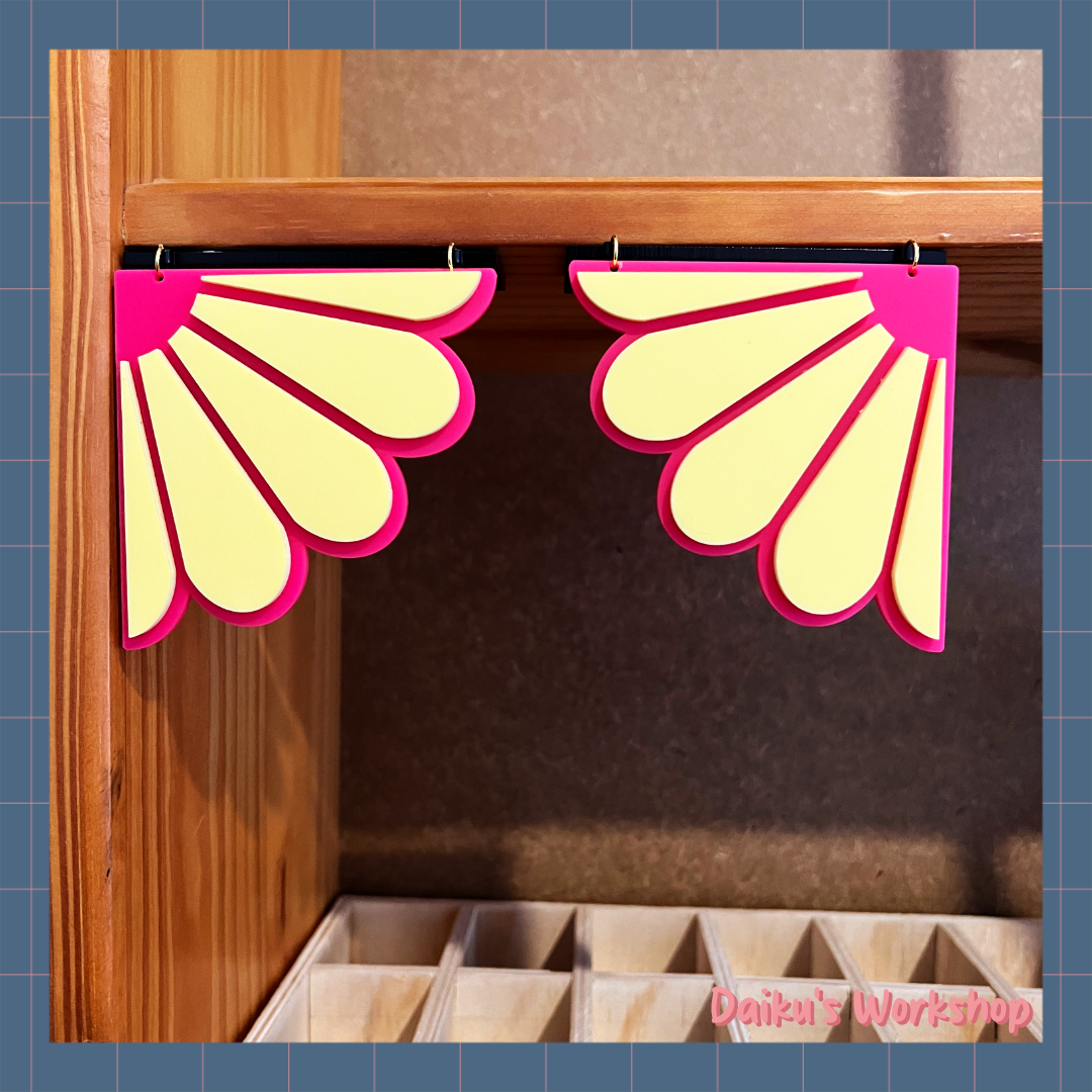 Flower Corner Hanging Acrylic Sign Pair