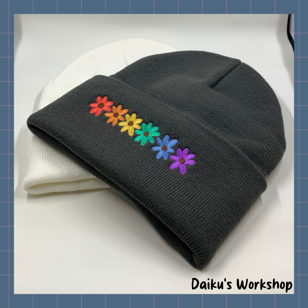 Rainbow Flower Beanie