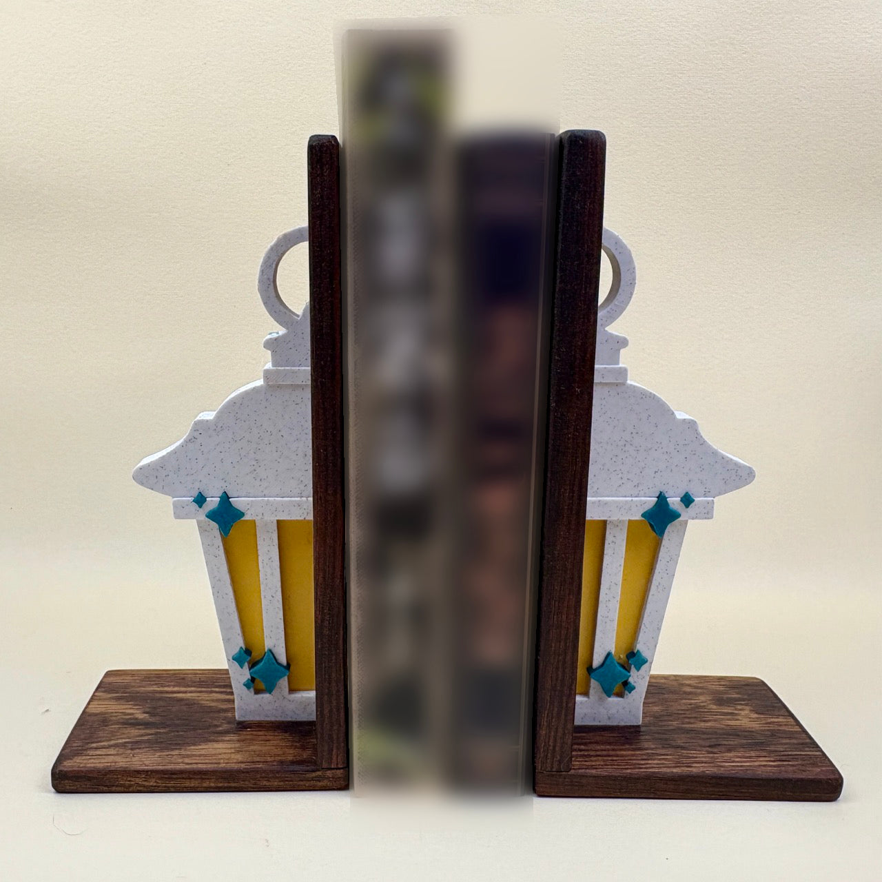 Marble Light Lantern Bookends