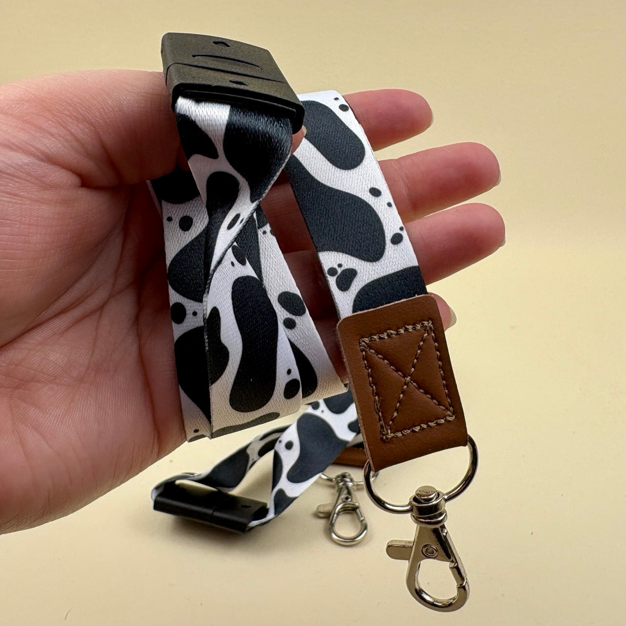 Classic Cow Print Lanyard