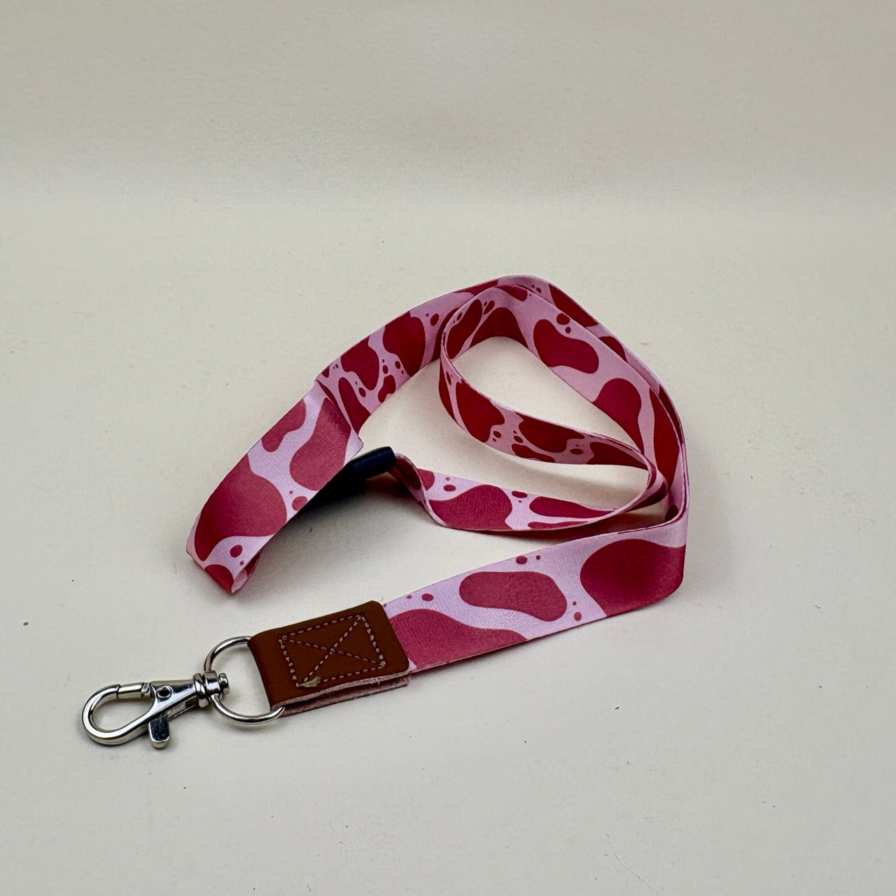 Strawberry Cow Print Lanyard