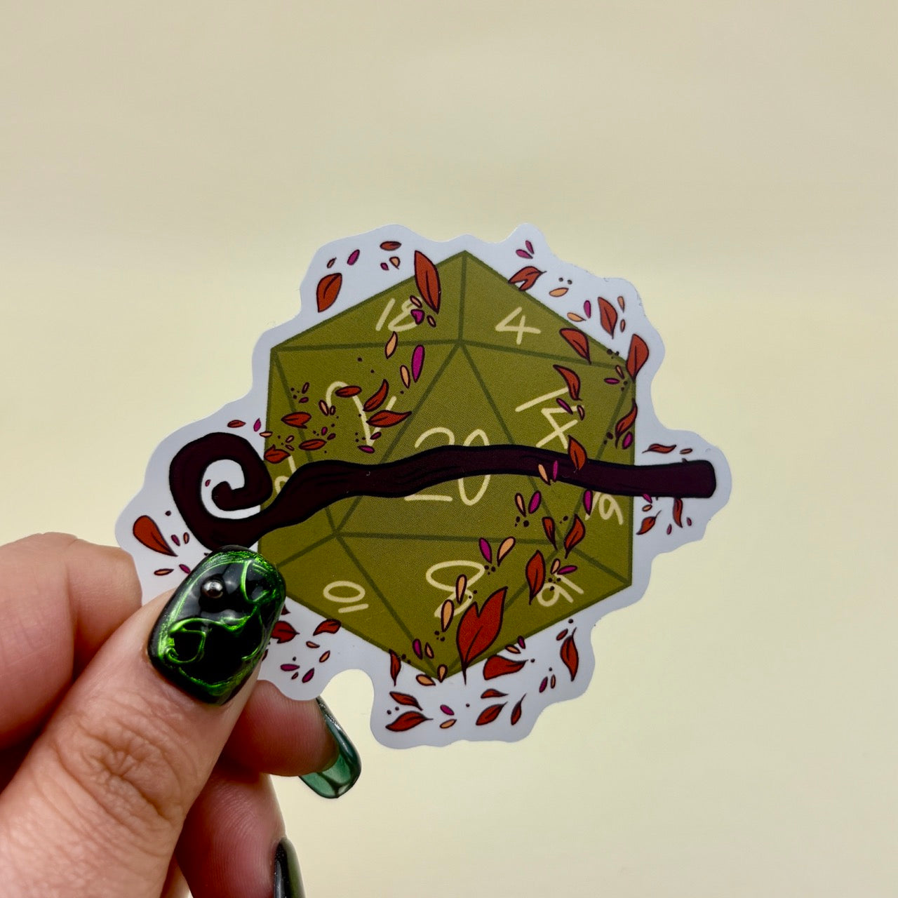 Druid d20 Matte Vinyl Sticker