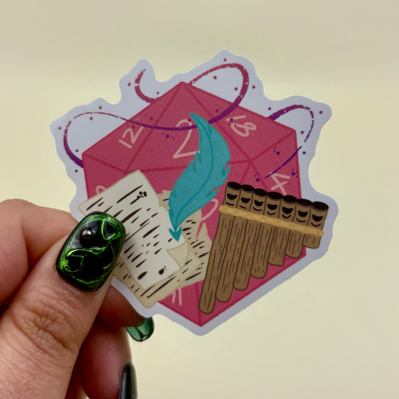 Bard d20 Matte Vinyl Sticker