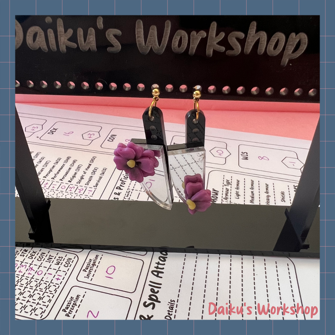 Floral Knife Earrings