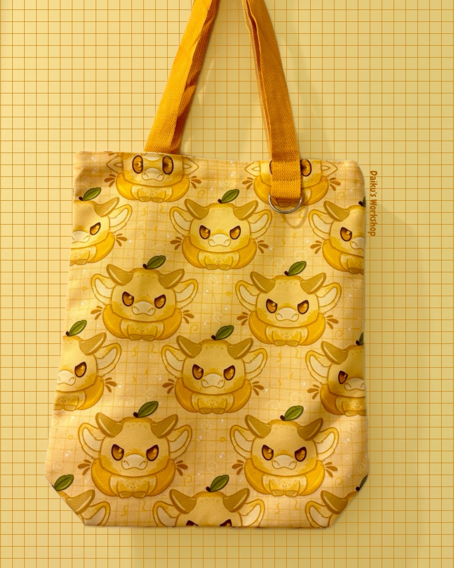'Lemon Cow' Canvas Tote Bag