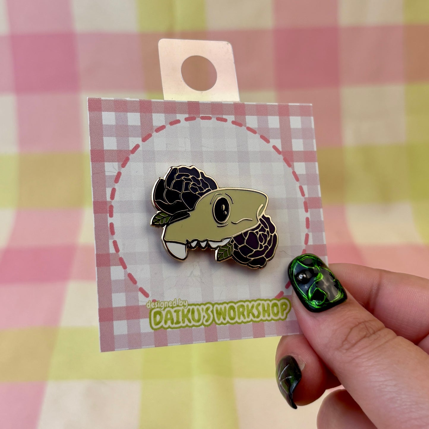 Skull and Roses Hard Enamel Pin