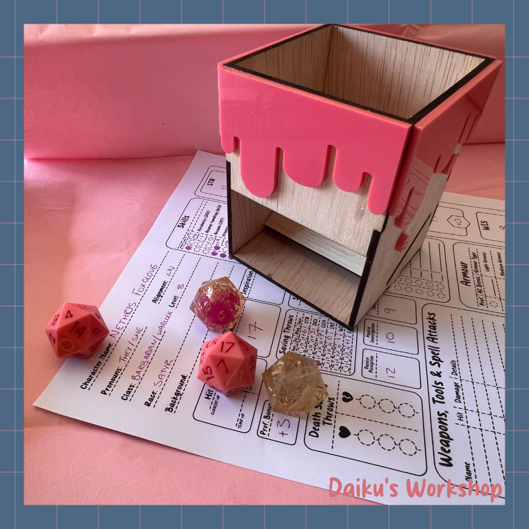 Pink Slime Wooden Dice Tower