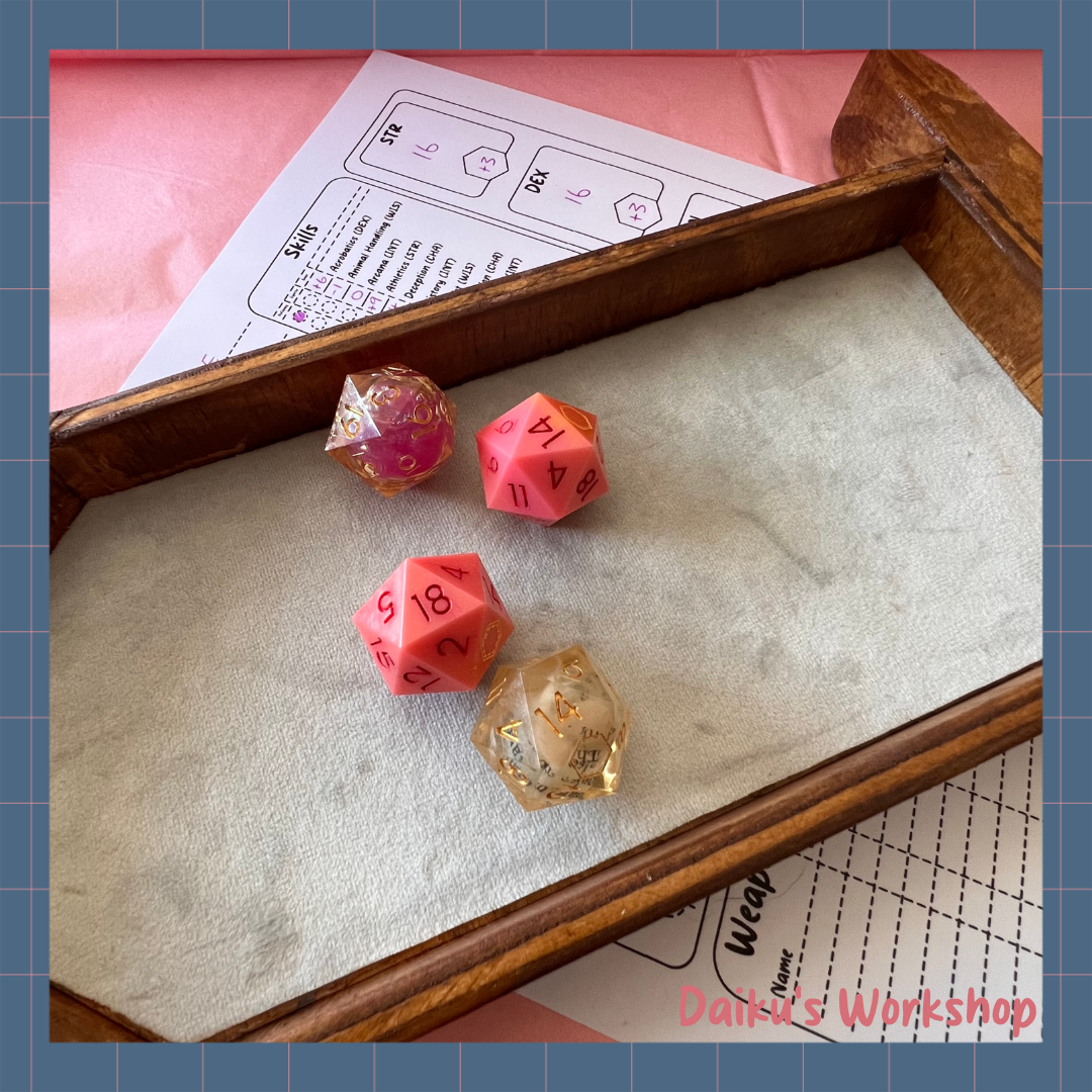 Handmade Wooden Sword Dice Tray