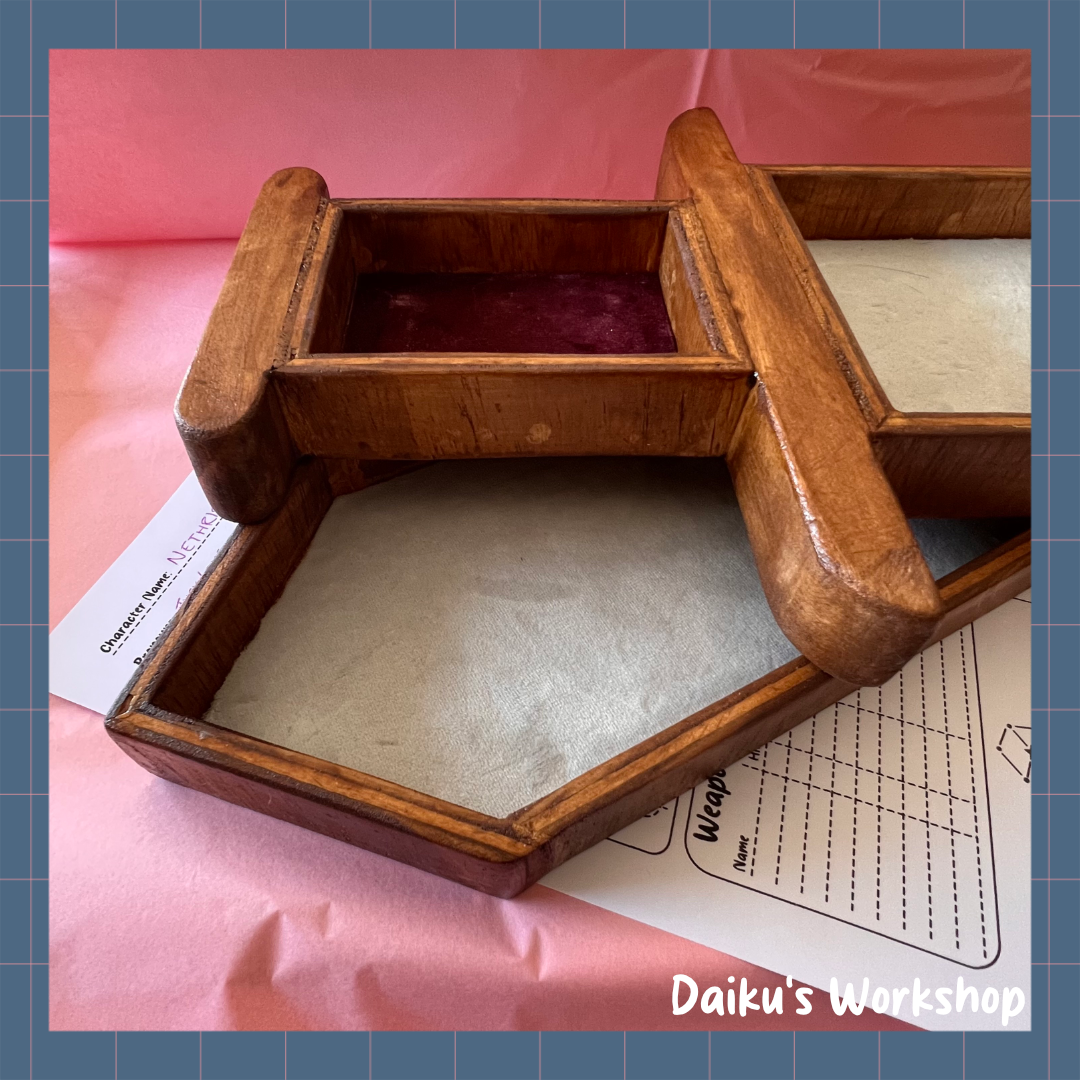 Handmade Wooden Sword Dice Tray