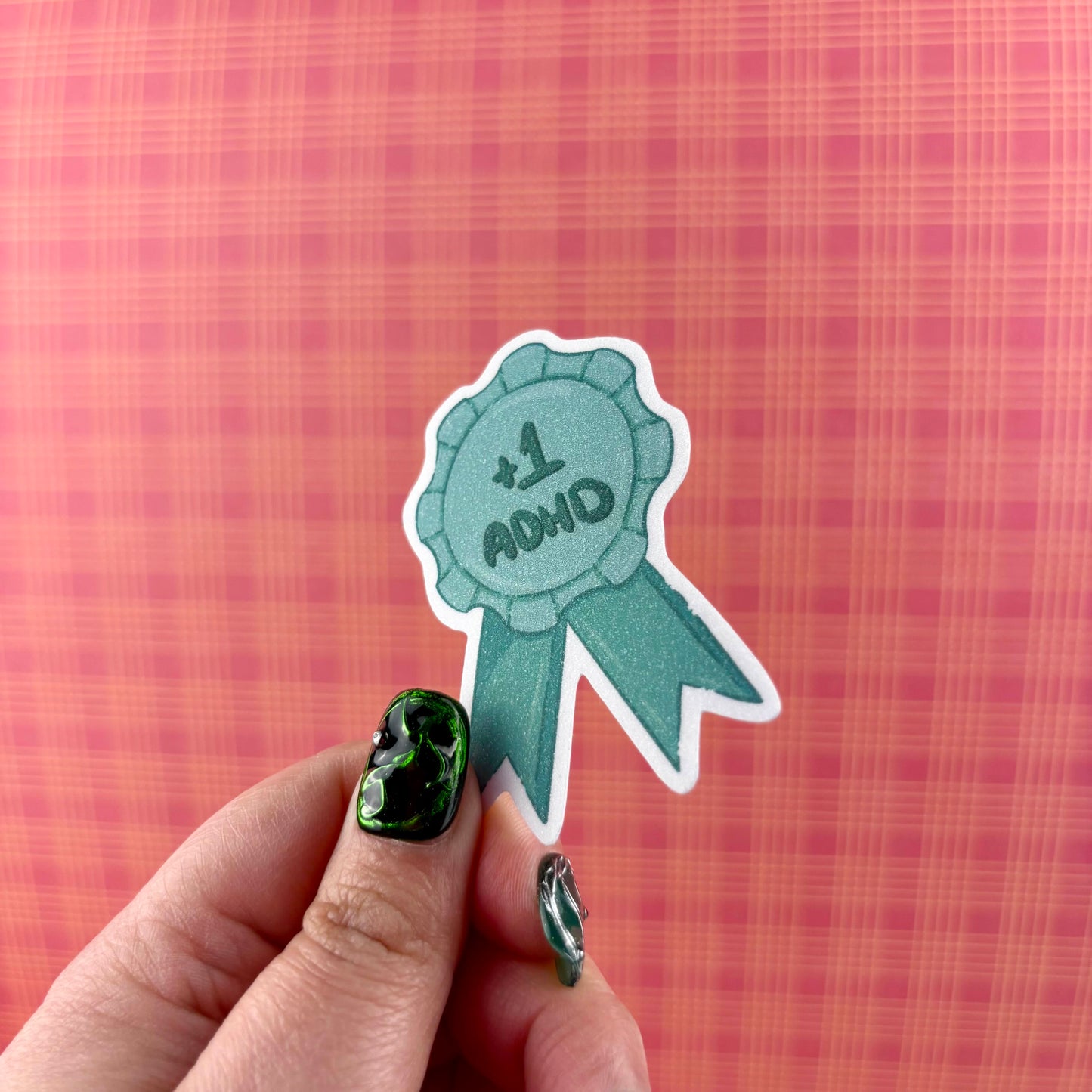+1 ADHD Matte Glitter Vinyl Sticker