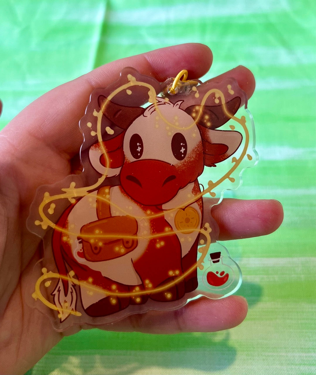 Cleric DnD Cow Keychain