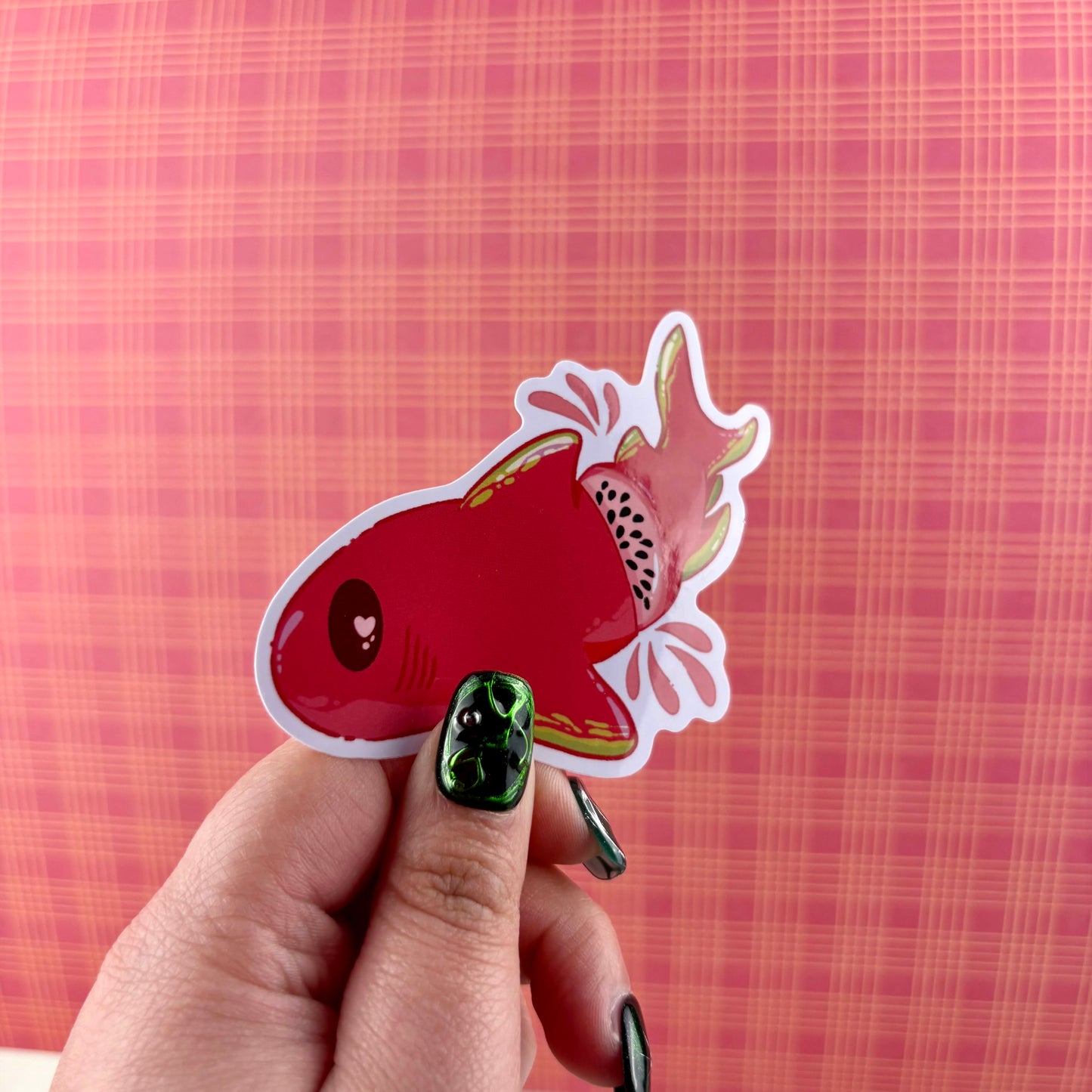Dragon fruit Shark Glossy Vinyl Sticker