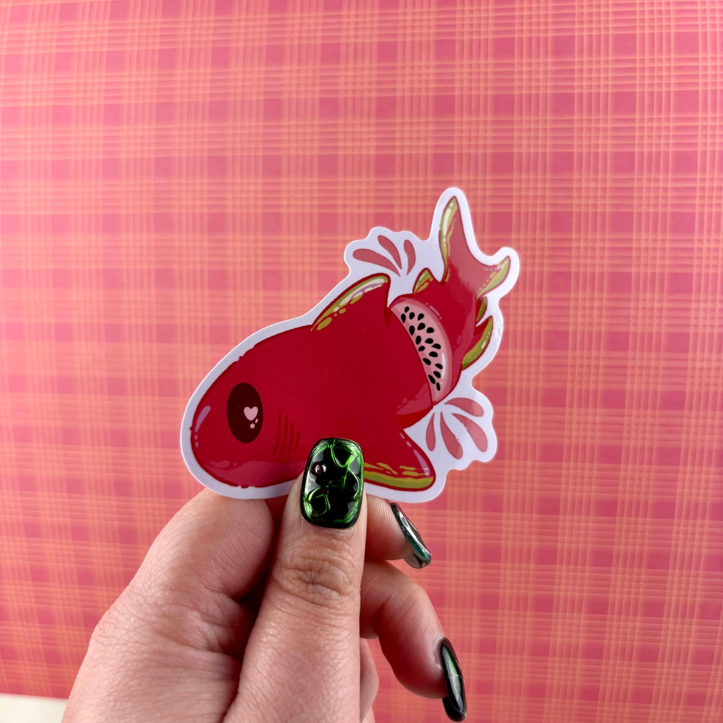 Dragon fruit Shark Glossy Vinyl Sticker