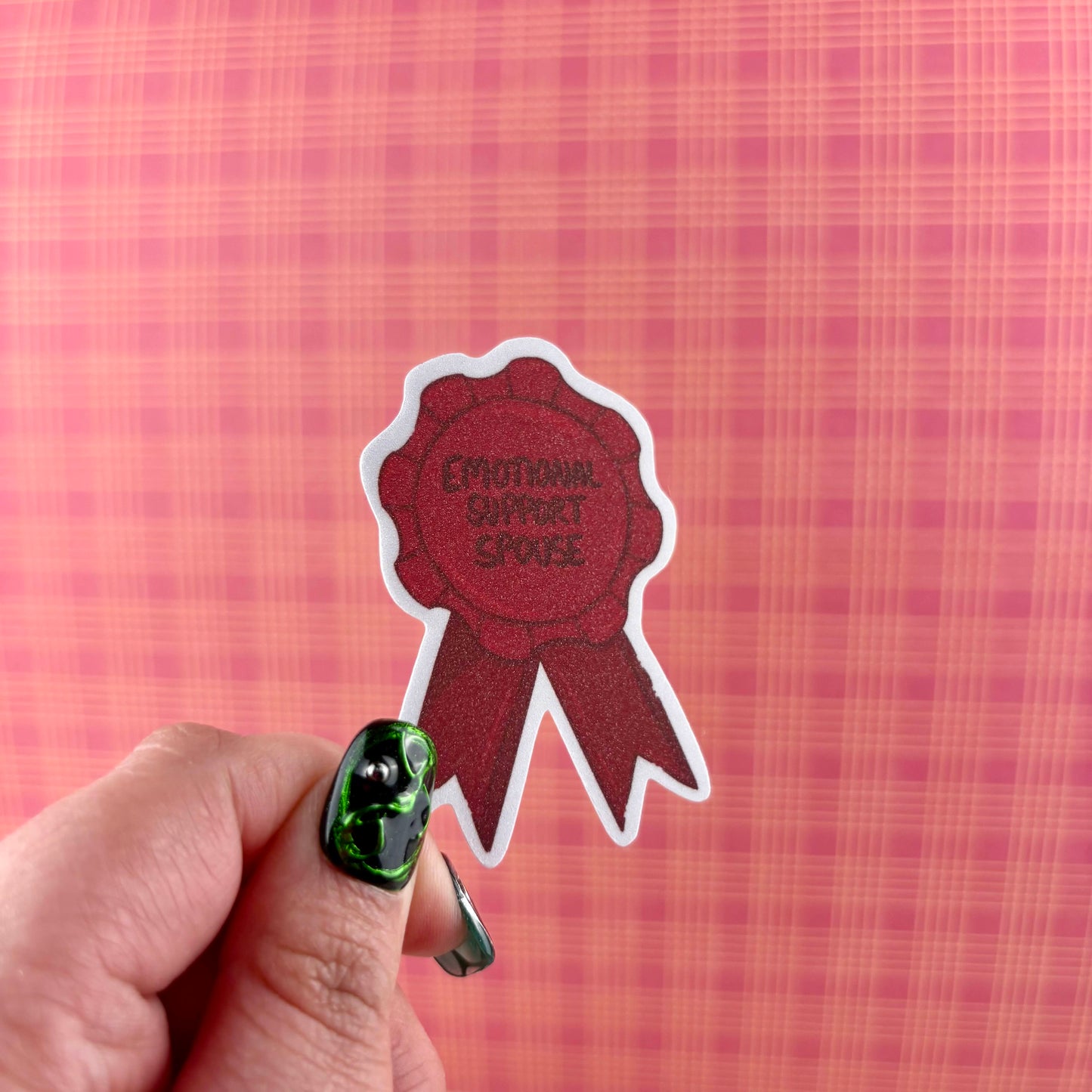 Emotional Support Spouse Matte Glitter Vinyl Sticker