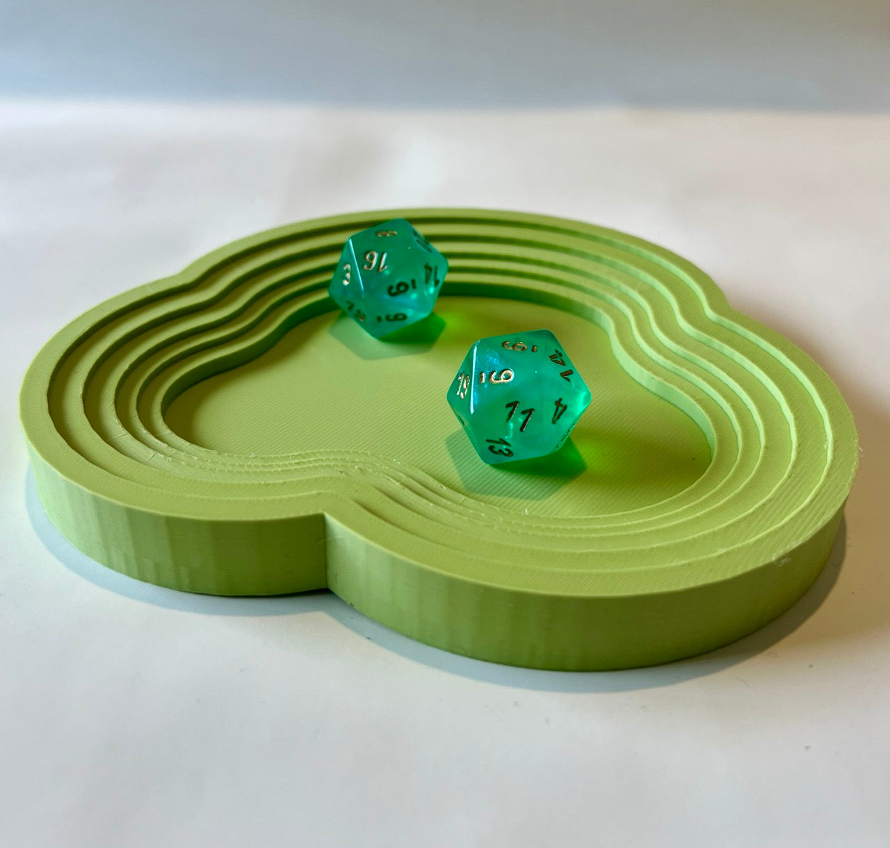 Green Layered Dice Tray