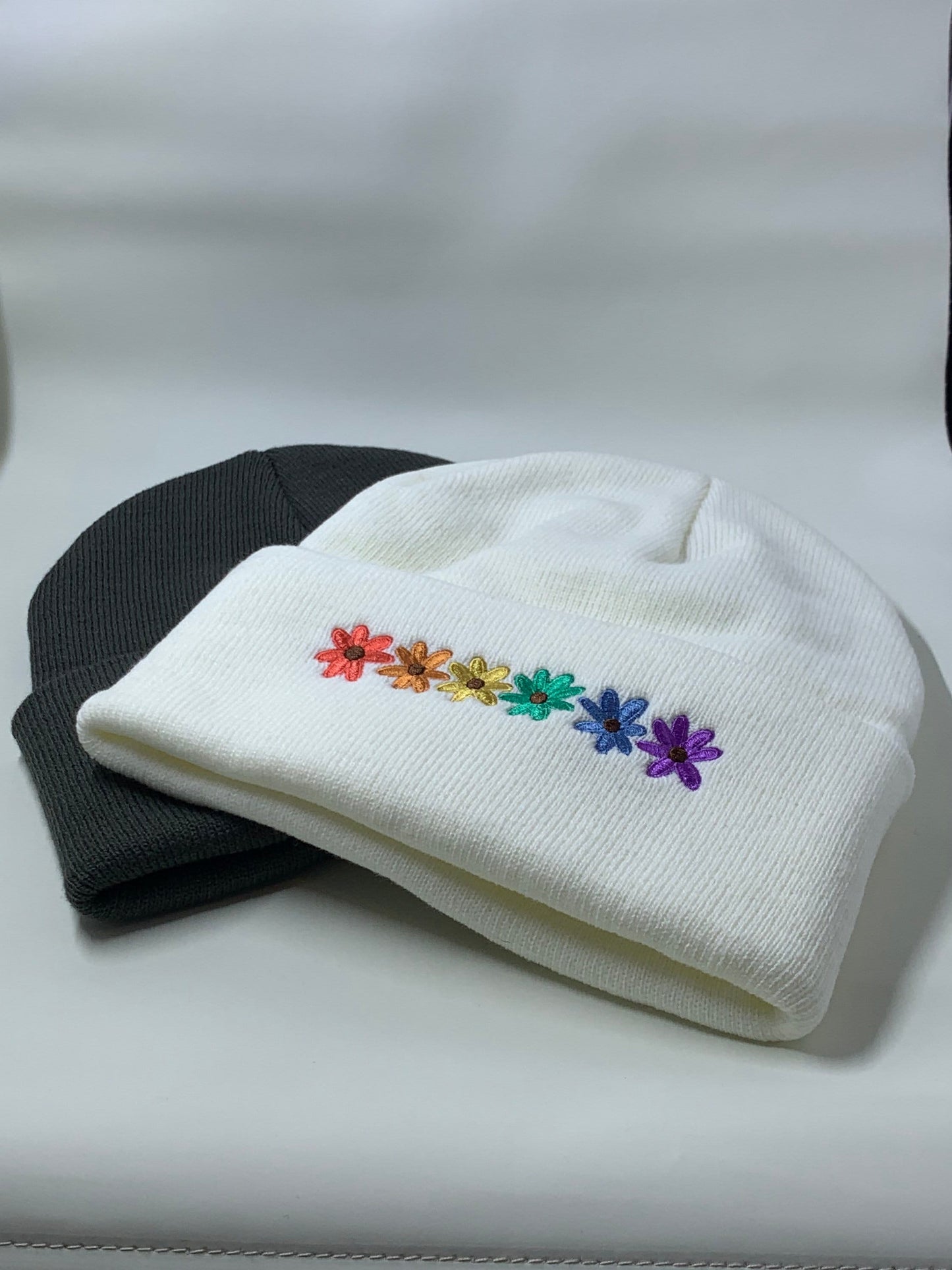 Rainbow Flower Beanie