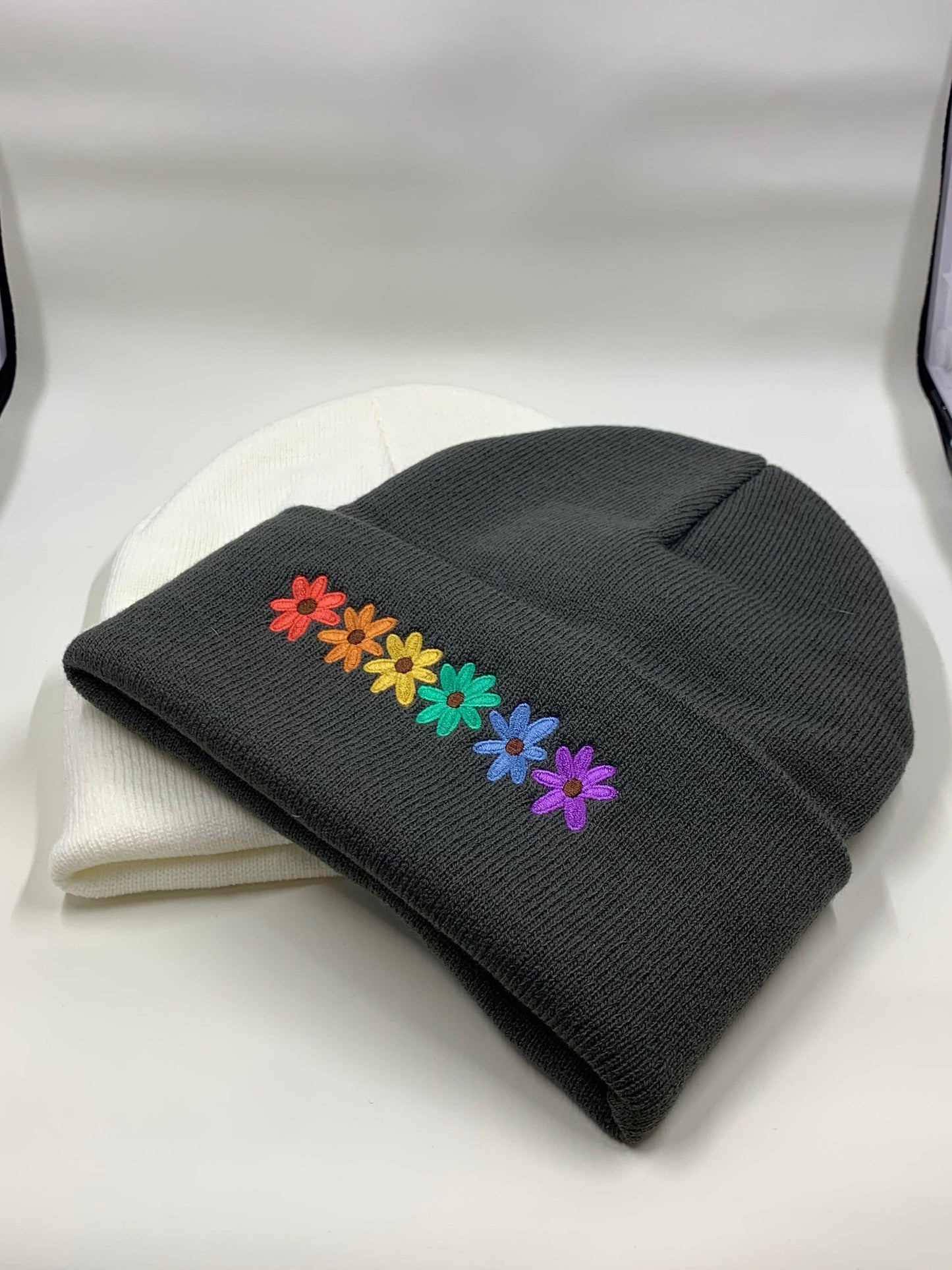 Rainbow Flower Beanie
