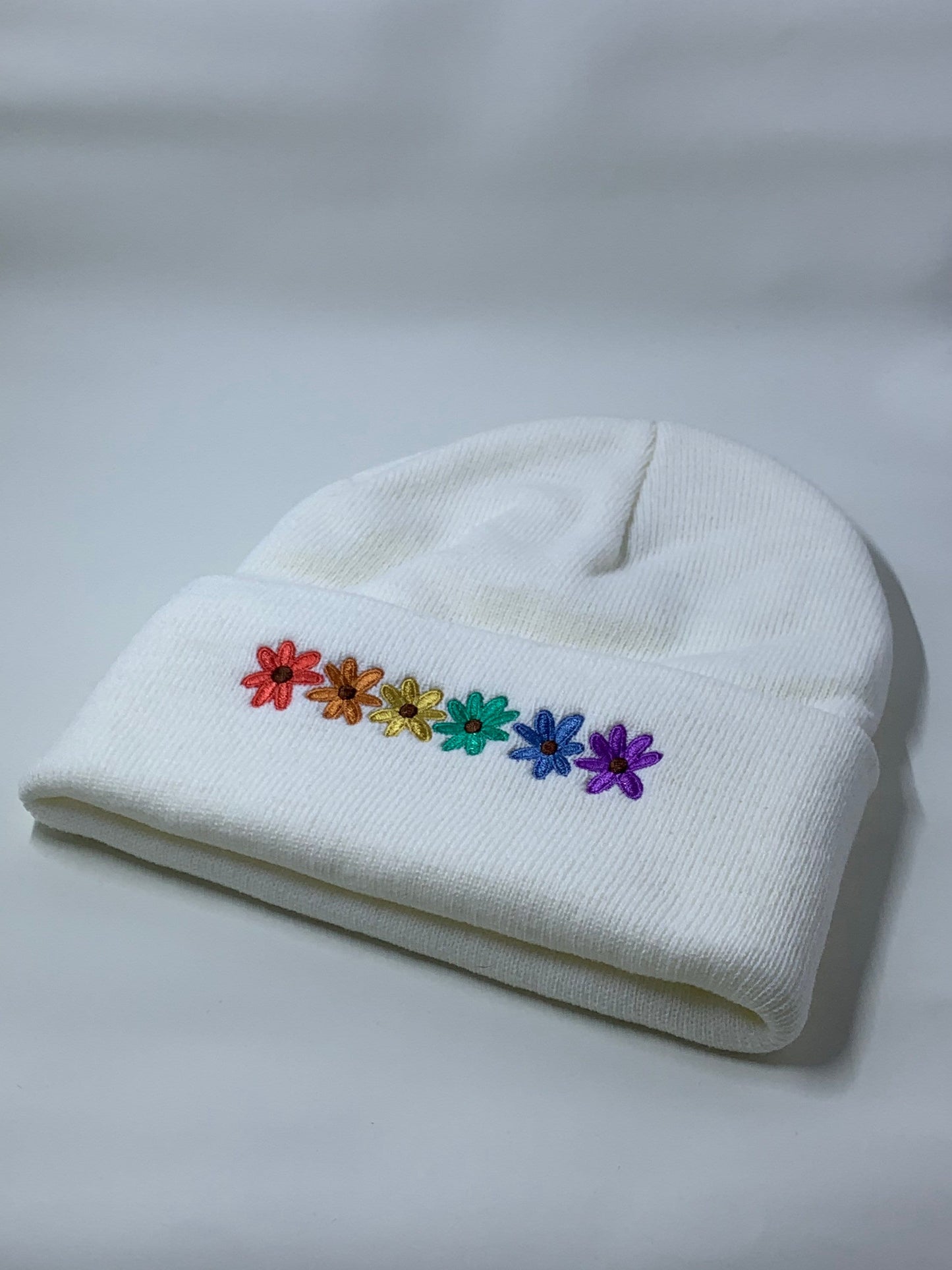Rainbow Flower Beanie