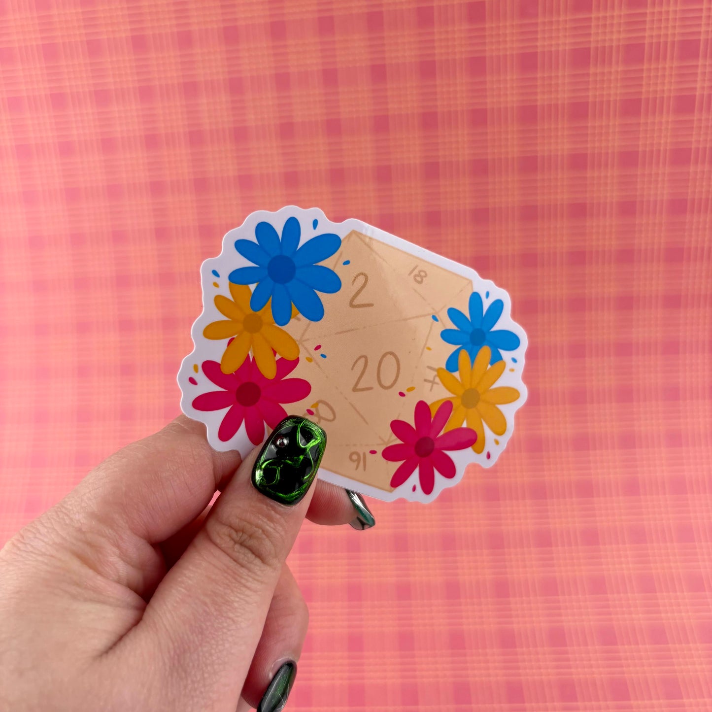 Pansexual Pride d20 Glossy Vinyl Sticker