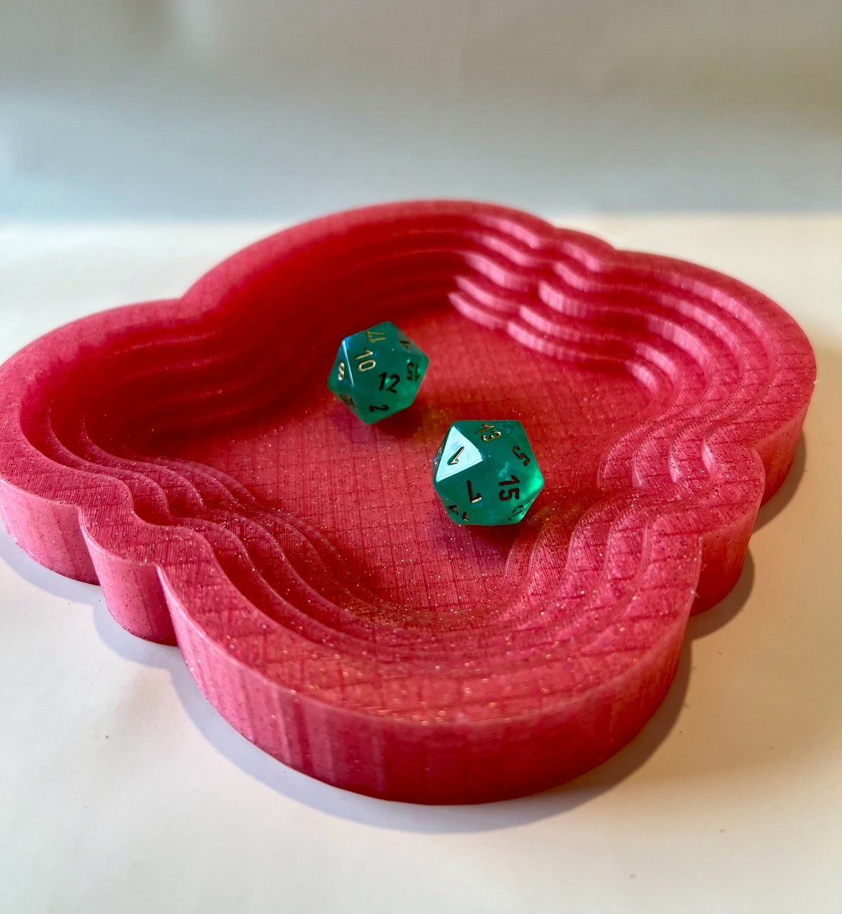 Layered Pink Sparkle Dice Tray