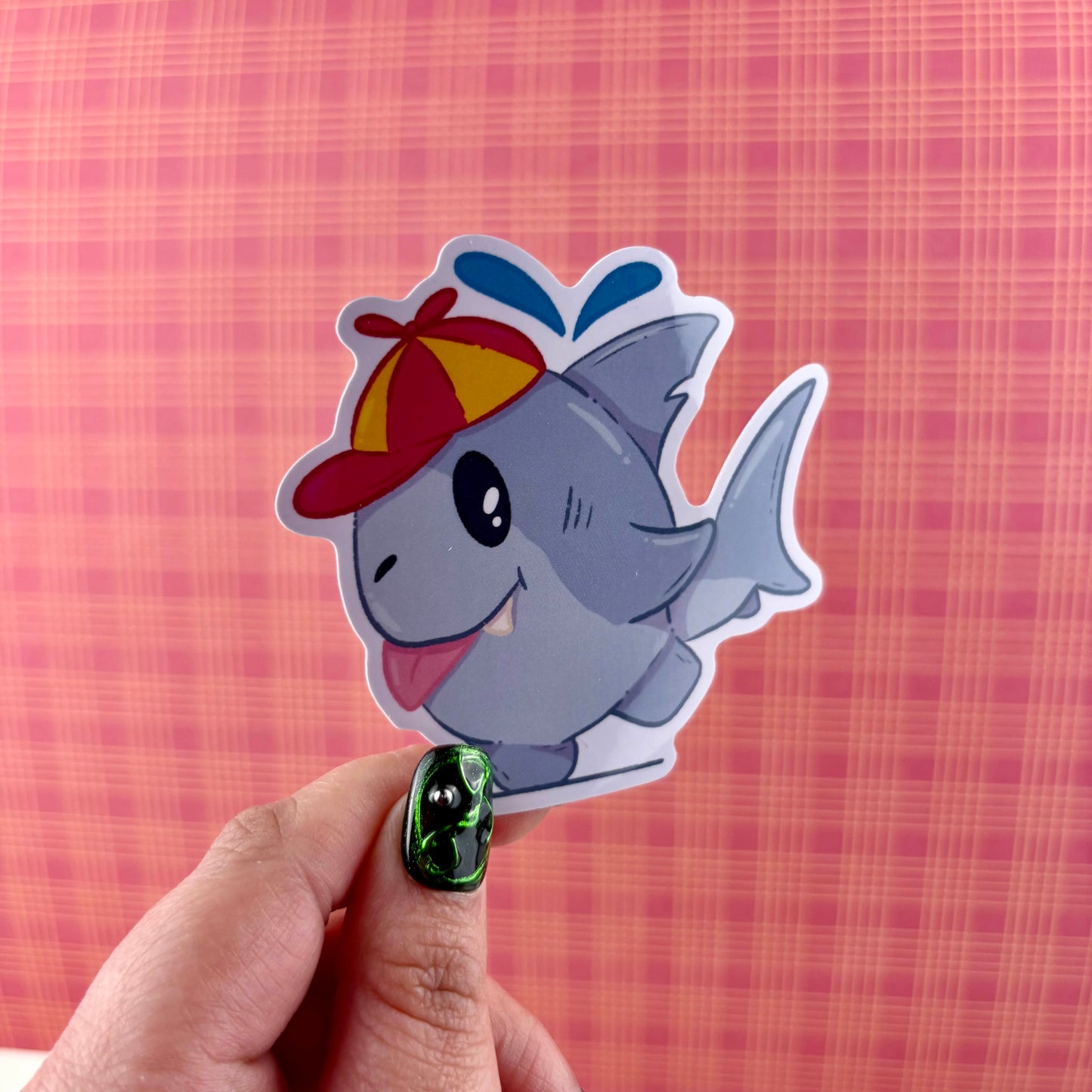 Playful Shark Friend Glossy Vinyl Sticker