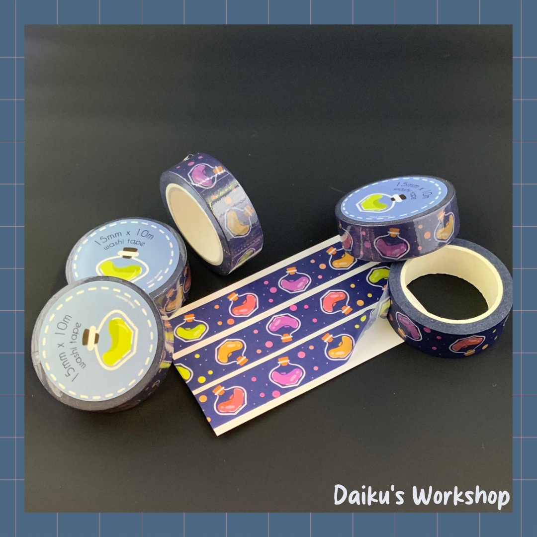 Potion Bottle Witchy Washi Tape