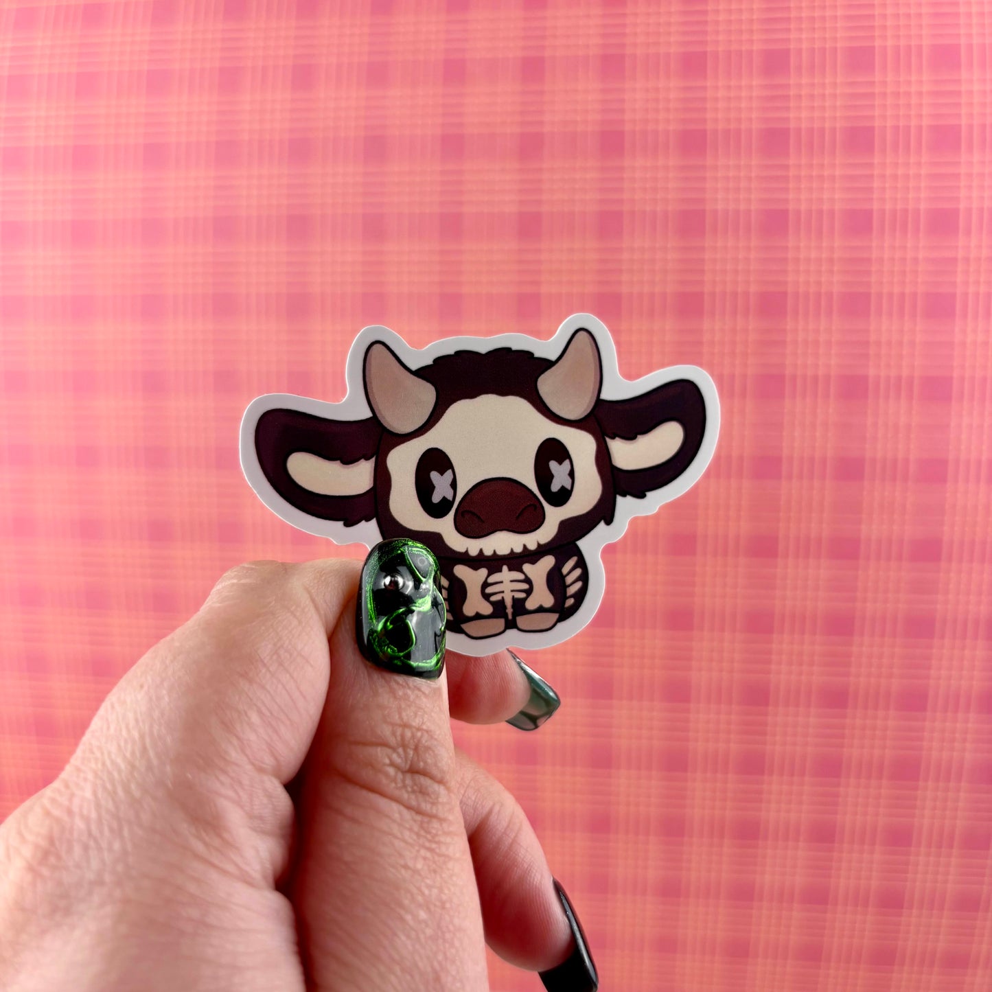 Skeleton Cow Sticker