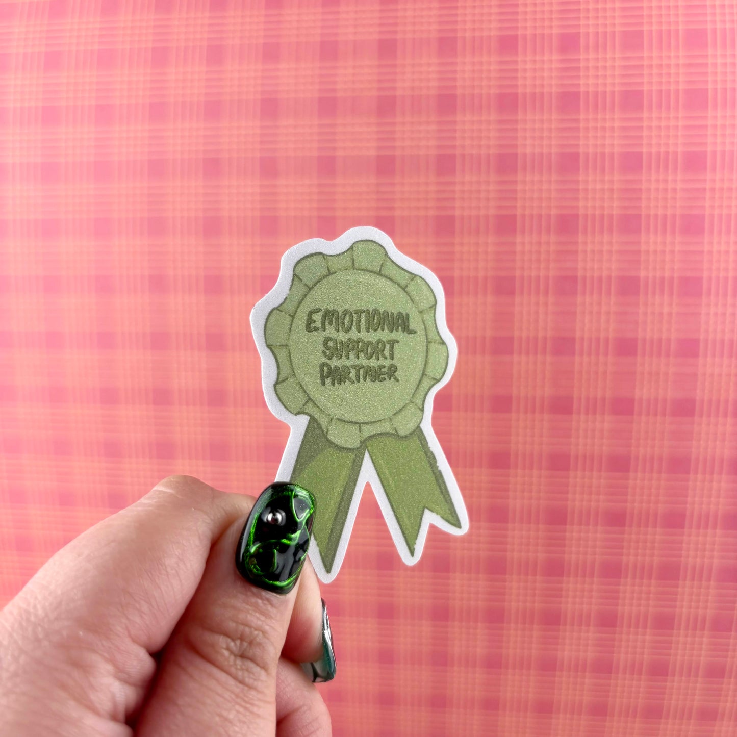 Emotional Support Partner Matte Glitter Vinyl Sticker