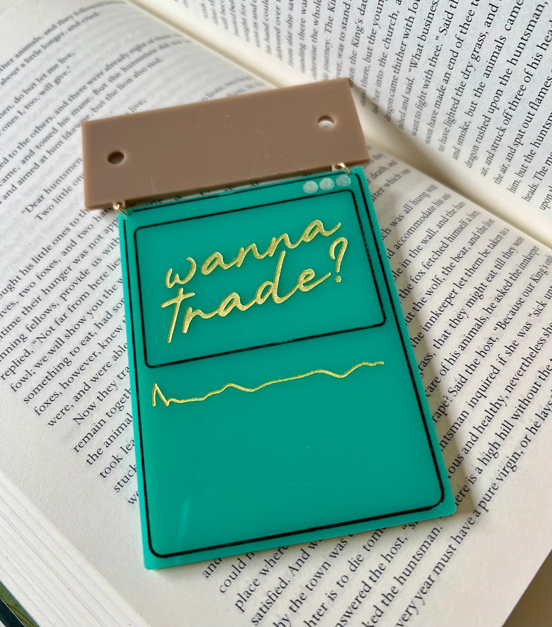 "Wanna Trade? TCG Card" Hanging Acrylic Sign