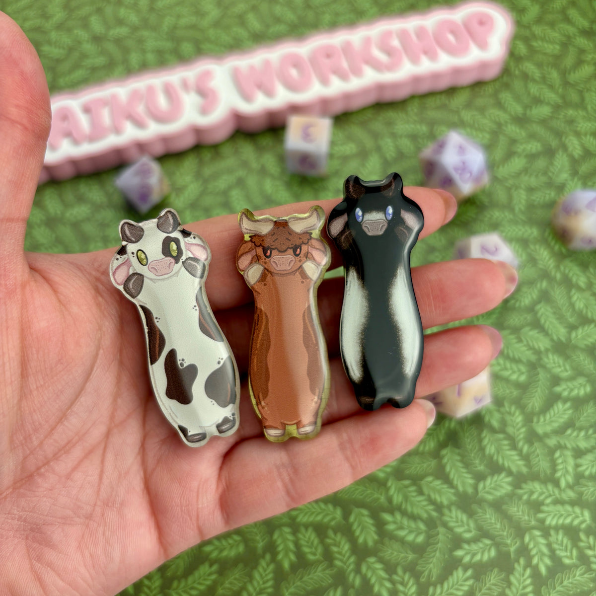 Long Cow Herd Acrylic Magnet set