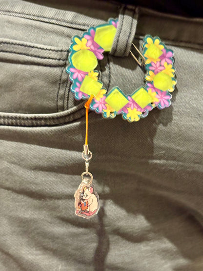 ‘Tropical Dice Wreath’ Acrylic Carabiner