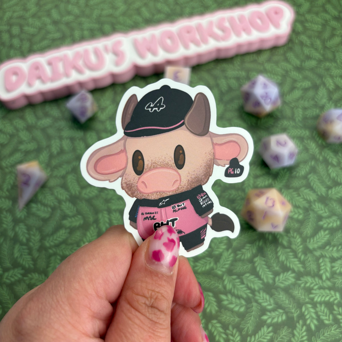 F1 Cows ‘Pierre Cow-sly’ Matte Vinyl Sticker