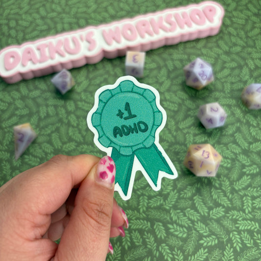 +1 ADHD Matte Glitter Vinyl Sticker