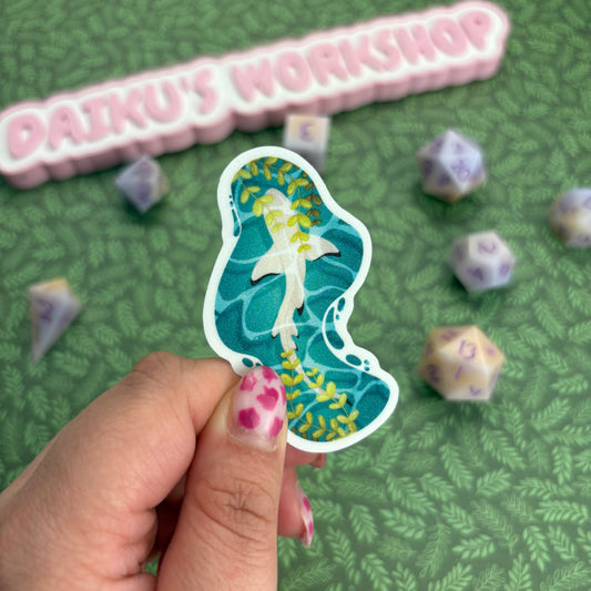 Tranquil Shark Matte Glitter Sticker