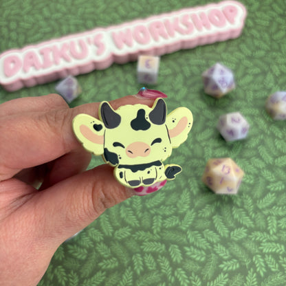 Cookies n Cream Cow Dyed Enamel Pin