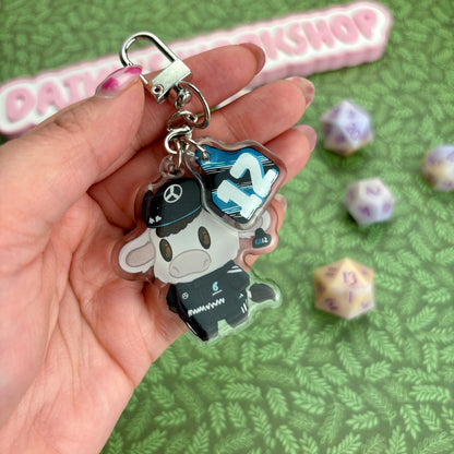 F1 Cow Driver ‘Ki-moo Antonelli’ Acrylic Keychain