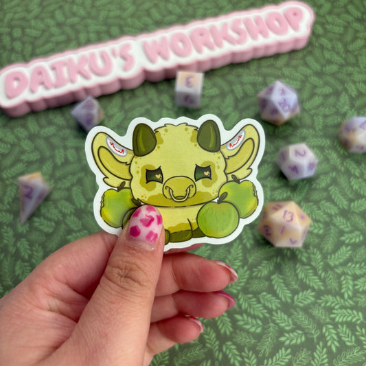 Green Apple Cow Sticker