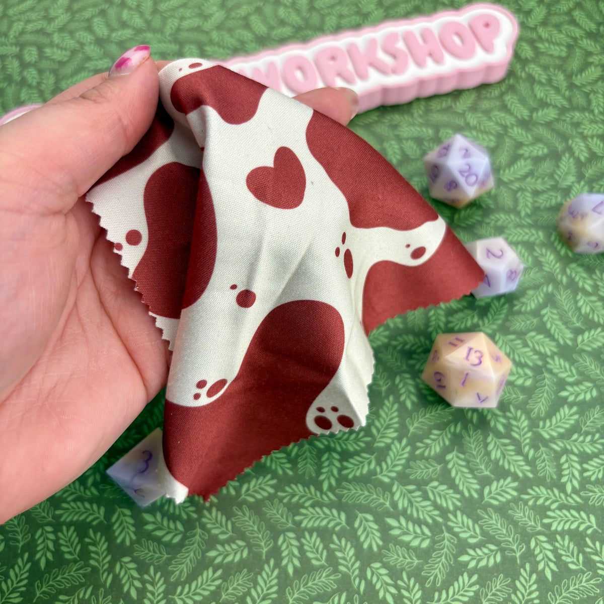 Pink Cow Print Glasses Cloth
