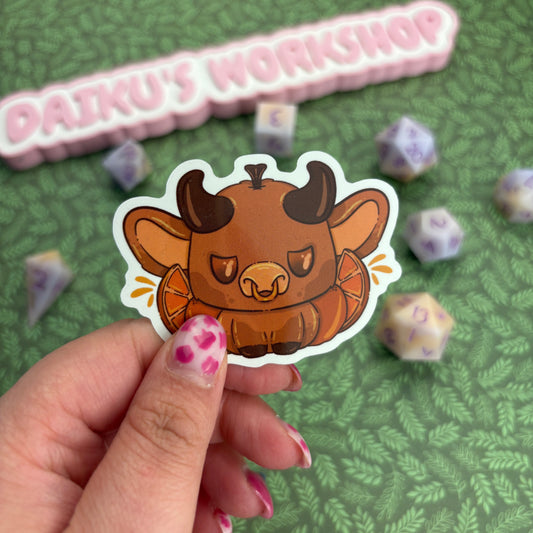 Orange Cow Sticker