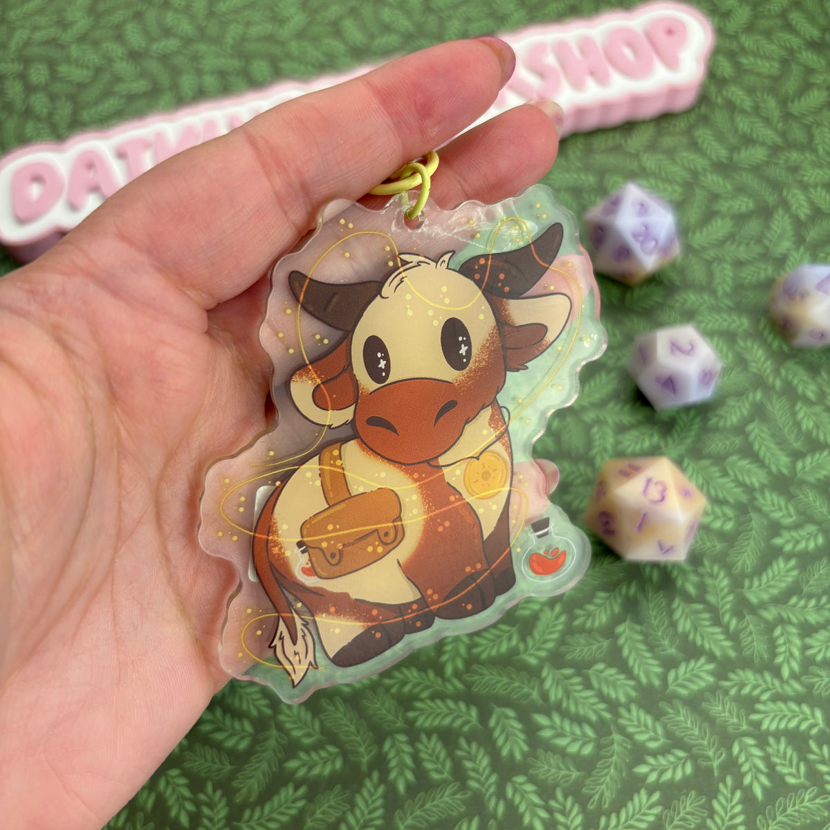 Cleric DnD Cow Keychain