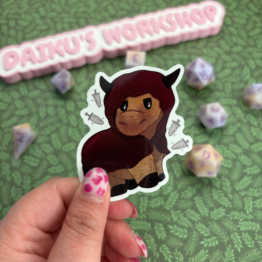 Rogue DnD Cow Sticker